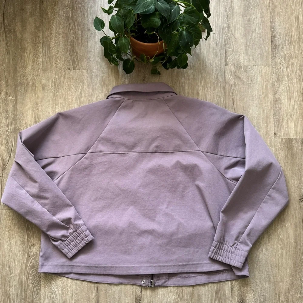 Nike Swoosh Woven Jacket Shacket in Purple Smoke